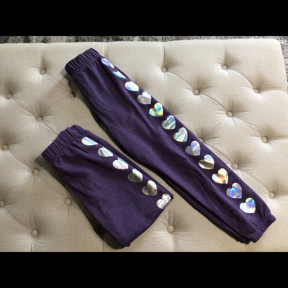 Joggers with silver hearts